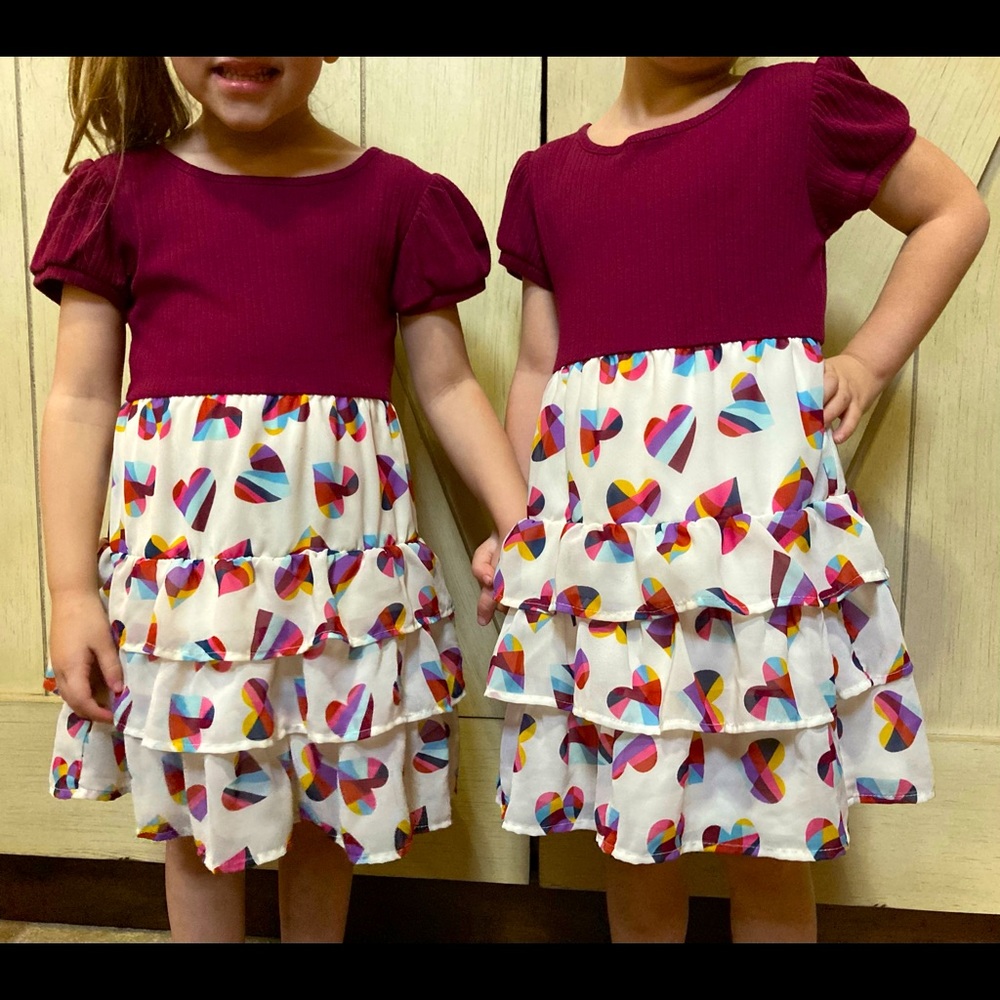 Cute maroon and heart dresses